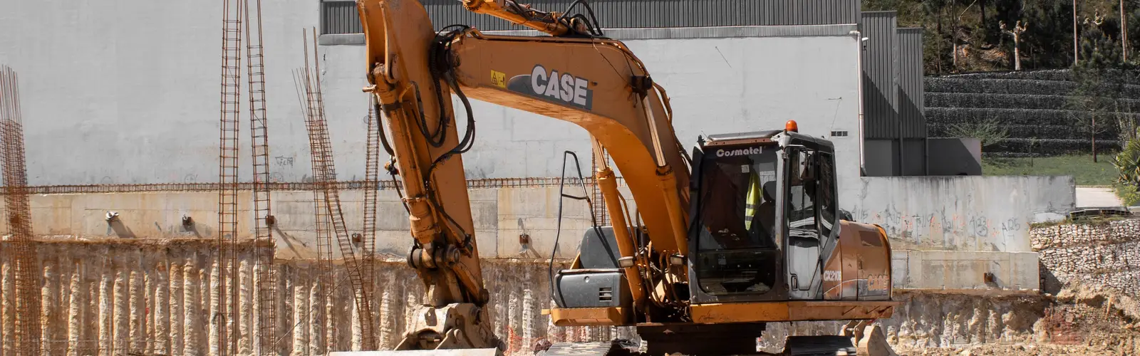 Excavator on a job site in Charlotte